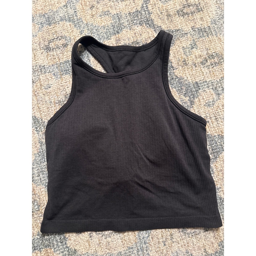 Ebb to Street Cropped Racerback Tank Top Black Size 8 Excellent Condition